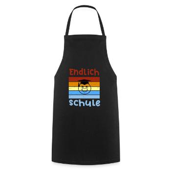 Endlich wieder Schule Smile Schulbeginn T shirt - Kochschürze - Schwarz - Vorne - AI Model Male 185 dark (185cm)
