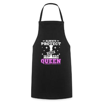 Protégez toujours votre reine des échecs - Tablier de cuisine - noir - Devant - AI Model Male 185 dark (185cm)