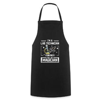 I'm a lab technician but you can call me magician - Cooking Apron - black - Front - AI Model Male 185 dark (185cm)