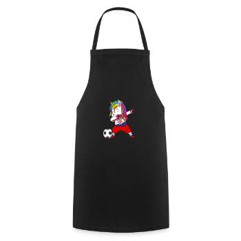 Kroatien-fußball-tupfendes Geschenk - Kochschürze - Schwarz - Vorne - AI Model Male 185 dark (185cm)
