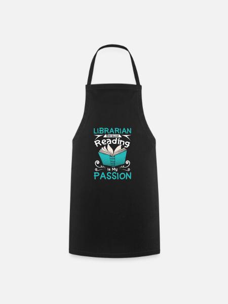 Librarian because reading is my passion - Kochschürze - Schwarz