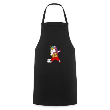 Spain football dabbing gift - Cooking Apron - black - Front - AI Model Male 185 dark (185cm)