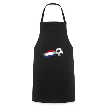 Cadeau de football aux Pays-Bas - Tablier de cuisine - noir - Devant - AI Model Male 185 dark (185cm)