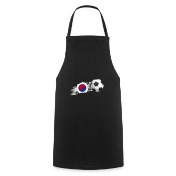 South Korea Football Gift - Cooking Apron - black - Front - AI Model Male 185 dark (185cm)