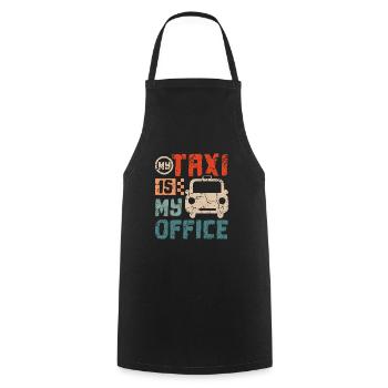 My taxi is my office - Cooking Apron - black - Front - AI Model Male 185 dark (185cm)