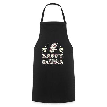 Happy to be a grandma - Cooking Apron - black - Front - AI Model Male 185 dark (185cm)