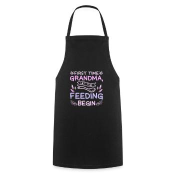 First time grandma let the feeding begin - Cooking Apron - black - Front - AI Model Male 185 dark (185cm)
