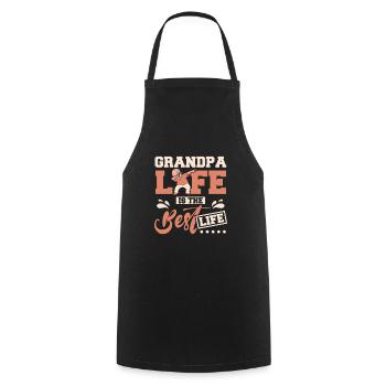 La vie de grand-père est la meilleure vie - Tablier de cuisine - noir - Devant - AI Model Male 185 dark (185cm)