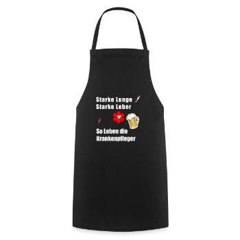 Lustiges Pflegedienst Pfleger - Kochschürze - Schwarz - Vorne - AI Model Male 185 dark (185cm)
