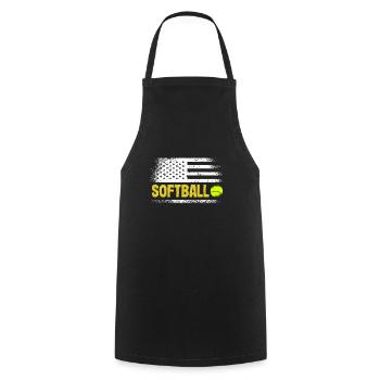 Drapeau américain de l’équipe patriotique de softball - Tablier de cuisine - noir - Devant - AI Model Male 185 dark (185cm)