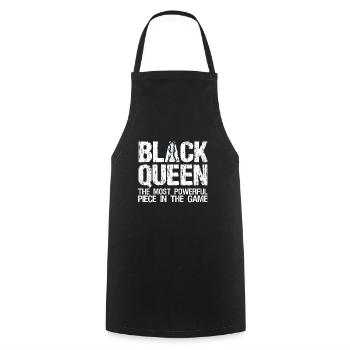 Black Queen The Most Powerful Piece in the Game - Cooking Apron - black - Front - AI Model Male 185 dark (185cm)