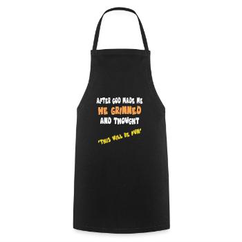 Après que Dieu m’ait créé - Tablier de cuisine - noir - Devant - AI Model Male 185 dark (185cm)