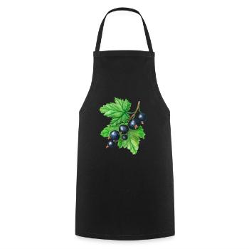 Aquarelle de cassis - Tablier de cuisine - noir - Devant - AI Model Male 185 dark (185cm)