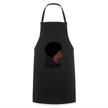 Brown Sugar Babe Proud Black Queen Afro - Cooking Apron - black - Front - AI Model Male 185 dark (185cm)