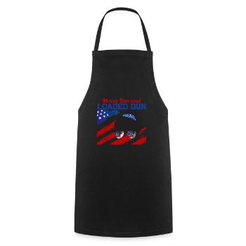Messy Bun And Loaded Patriotic - Cooking Apron - black - Front - AI Model Male 185 dark (185cm)