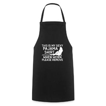 Funny Sexy Pyjama Pajama Outfit For Friend - Cooking Apron - black - Front - AI Model Male 185 dark (185cm)