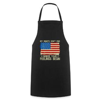 Mes droits ne s’arrêtent pas là où sont leurs sentiments - Tablier de cuisine - noir - Devant - AI Model Male 185 dark (185cm)