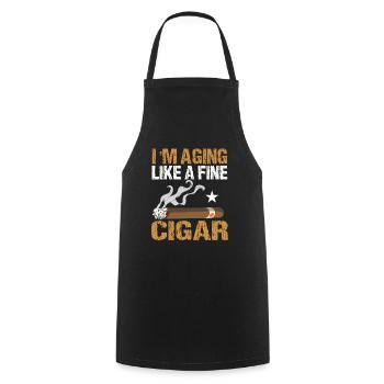 Les cigares sont ma thérapie Les fumeurs de cigares - Tablier de cuisine - noir - Devant - AI Model Male 185 dark (185cm)