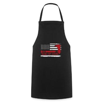 Son of the Odin Valhalla American Viking Flag - Cooking Apron - black - Front - AI Model Male 185 dark (185cm)