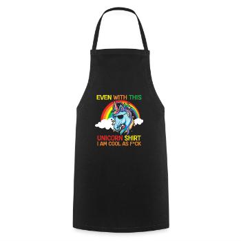 Funny Sarcastic Unicorn Confidence - Cooking Apron - black - Front - AI Model Male 185 dark (185cm)