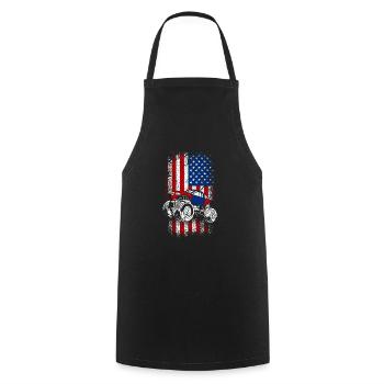 Usa drapeau américain Monster truck 4 juillet - Tablier de cuisine - noir - Devant - AI Model Male 185 dark (185cm)