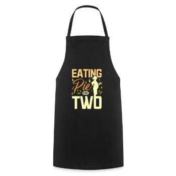 Manger de la tarte pour deux - Tablier de cuisine - noir - Devant - AI Model Male 185 dark (185cm)