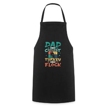 Papa de la dinde la plus cool du troupeau - Tablier de cuisine - noir - Devant - AI Model Male 185 dark (185cm)