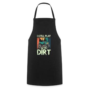 Je joue toujours dans le camion Monster dirt - Tablier de cuisine - noir - Devant - AI Model Male 185 dark (185cm)