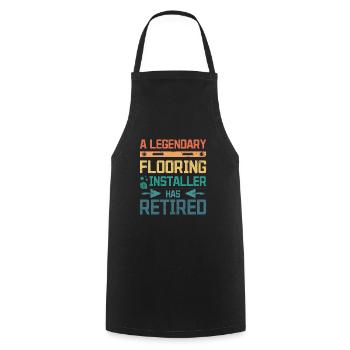 A legendary flooring installer has retired - Cooking Apron - black - Front - AI Model Male 185 dark (185cm)