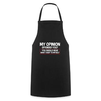 Mon opinion vous insulte sarcastique - Tablier de cuisine - noir - Devant - AI Model Male 185 dark (185cm)