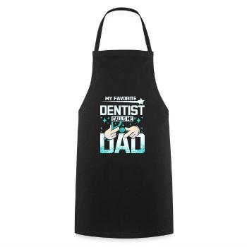 Mon dentiste préféré m’appelle papa - Tablier de cuisine - noir - Devant - AI Model Male 185 dark (185cm)