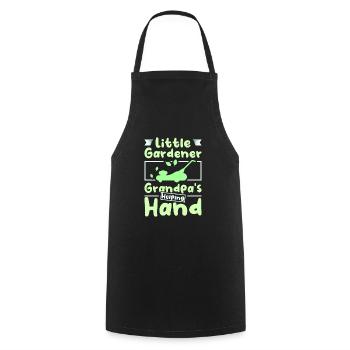 Little gardener grandpa's helping hand - Cooking Apron - black - Front - AI Model Male 185 dark (185cm)