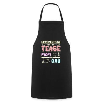 I know exactly how to tease mom and dad - Cooking Apron - black - Front - AI Model Male 185 dark (185cm)