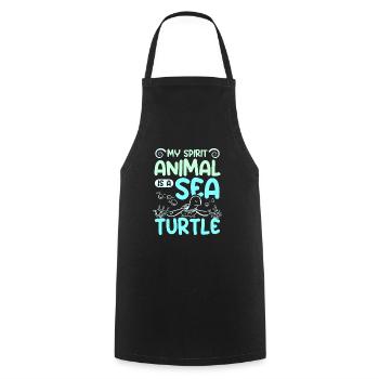 Mon animal spirituel est une tortue de mer - Tablier de cuisine - noir - Devant - AI Model Male 185 dark (185cm)