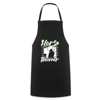 Horse trainer - Cooking Apron - black - Front - AI Model Male 185 dark (185cm)