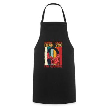 Sorry, I can't hear you, I - Cooking Apron - black - Front - AI Model Male 185 dark (185cm)