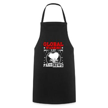 Le réchauffement climatique n’est pas un faux newas - Tablier de cuisine - noir - Devant - AI Model Male 185 dark (185cm)