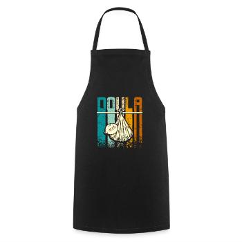 Doula Vintage Rétro - Tablier de cuisine - noir - Devant - AI Model Male 185 dark (185cm)