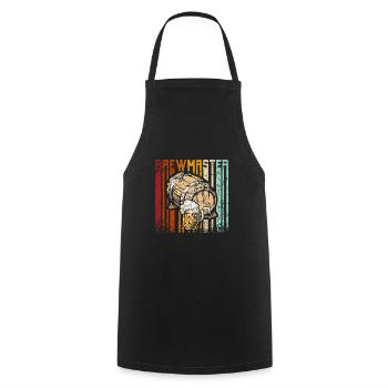 Retro Vintage Brewmaster - Kochschürze - Schwarz - Vorne - AI Model Male 185 dark (185cm)