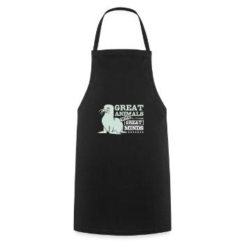 Great animals with great minds seals - Cooking Apron - black - Front - AI Model Male 185 dark (185cm)