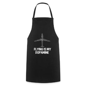 Flying is my dopamine airplane pilot - Cooking Apron - black - Front - AI Model Male 185 dark (185cm)