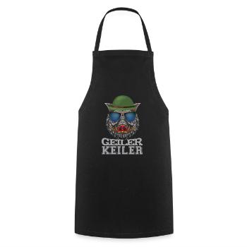 Keiler | Funny wild boar hunting - Cooking Apron - black - Front - AI Model Male 185 dark (185cm)