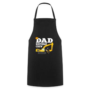 Papa Birthday Crew Construction Theme - Cooking Apron - black - Front - AI Model Male 185 dark (185cm)