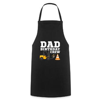 Papa Birthday Crew Construction Theme - Cooking Apron - black - Front - AI Model Male 185 dark (185cm)
