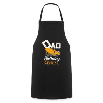 Papa Birthday Crew Construction Theme - Cooking Apron - black - Front - AI Model Male 185 dark (185cm)