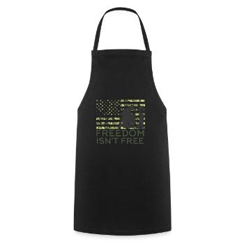 Freedom is not a Free Army veterans soldier - Cooking Apron - black - Front - AI Model Male 185 dark (185cm)
