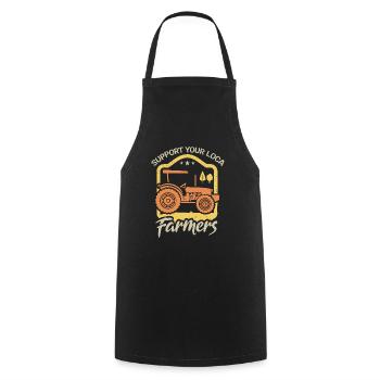 Support local farmers who - Cooking Apron - black - Front - AI Model Male 185 dark (185cm)