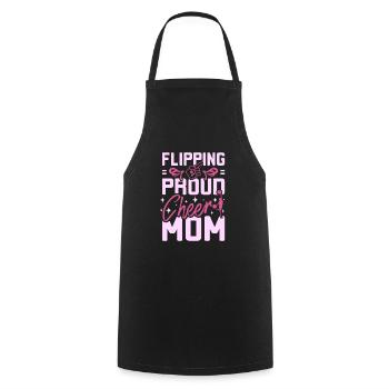 Flipping proud cheer mom - Kochschürze - Schwarz - Vorne - AI Model Male 185 dark (185cm)