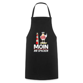 Moin Ihr Spacken Möwe Norddeutsch Plattdeutscher - Tablier de cuisine - noir - Devant - AI Model Male 185 dark (185cm)