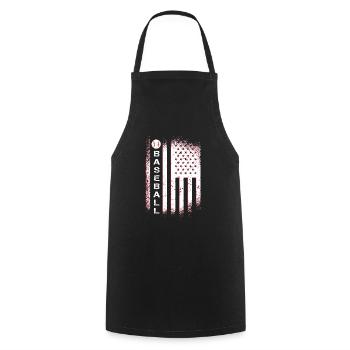 USA American Flag Baseball Player Vintage Design - Tablier de cuisine - noir - Devant - AI Model Male 185 dark (185cm)